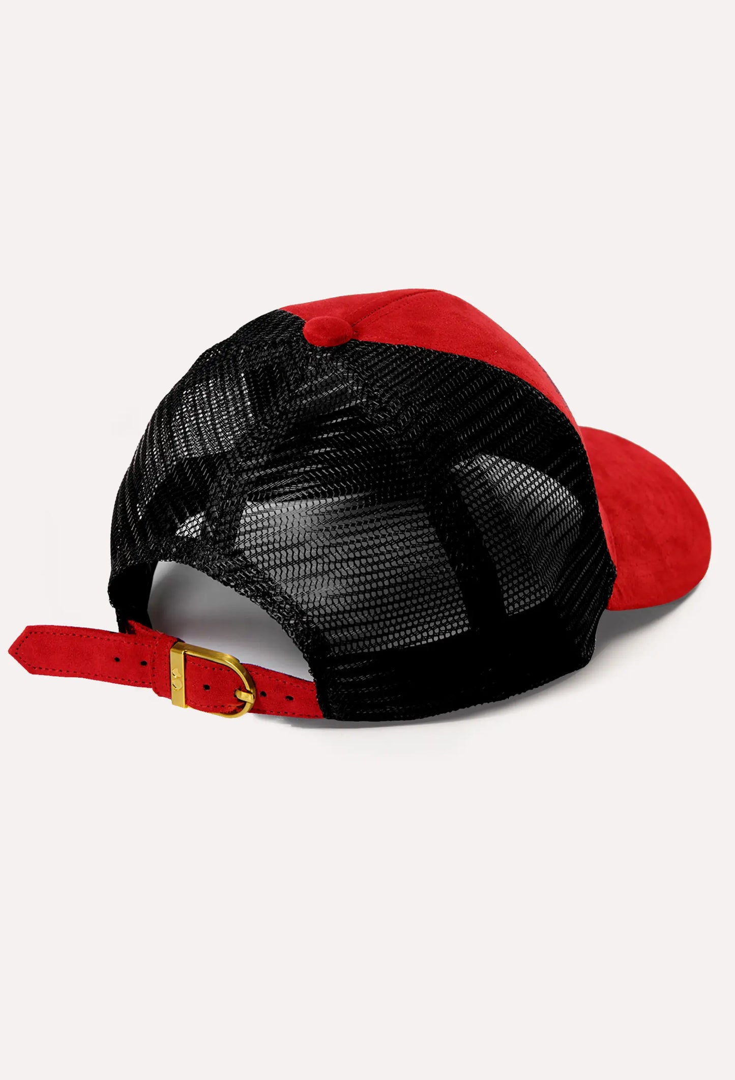 DSL-055 Trucker Fire Red Suede / Gold